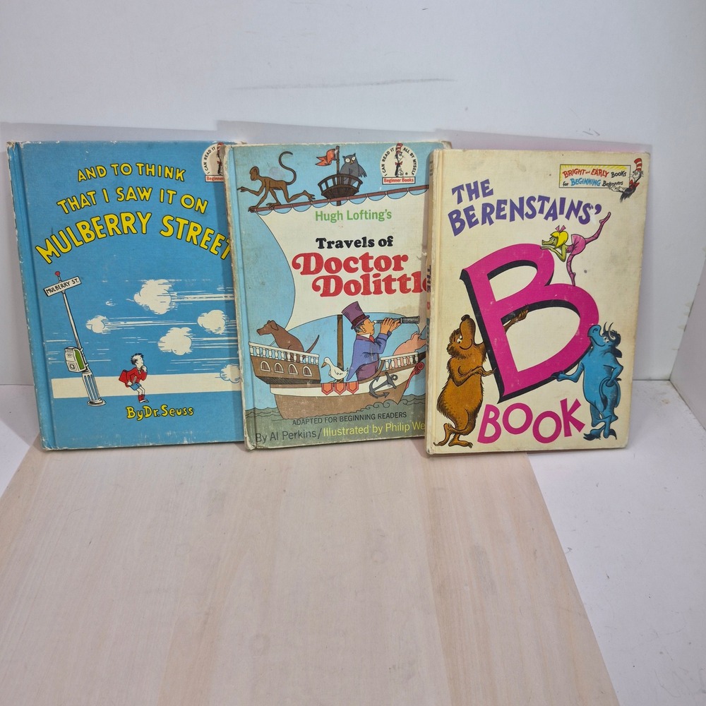 Vintage Dr Seuss Mulberry Street Berenstain B Book Doctor Dolittle 3 Book Lot